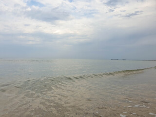 A warm summer morning on the coast of the Black sea. Anapa, Krasnodar region.