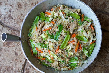 Filipino dish, homemade Pansit Bihon