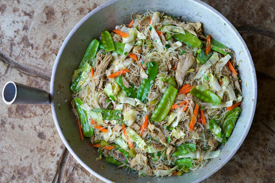 Filipino dish, homemade Pansit Bihon