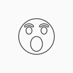 wow icon, surprise vector illustration