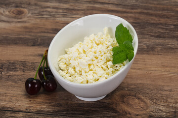 Fresh tasty curd in the bowl