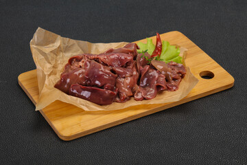 Raw chicken liver ready for cooking