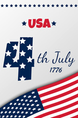 USA Independence day card. Independence Day. 4th of July greeting card. United States of America day. Vector illustration.