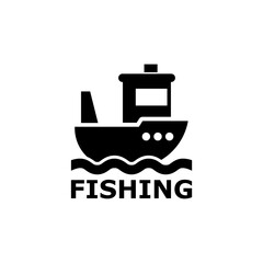 Fishing boat icon isolated on white background