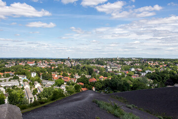 Landscape of Gelsenkirchen, slag heaps, recultivation of industry