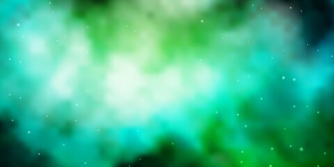 Light Blue, Green vector texture with beautiful stars. Shining colorful illustration with small and big stars. Theme for cell phones.