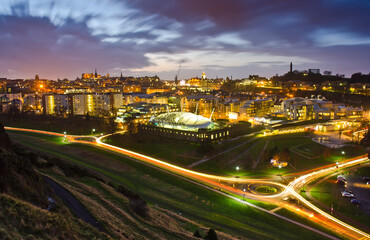 Fototapeta na wymiar Night View of Edinburgh, Scotland