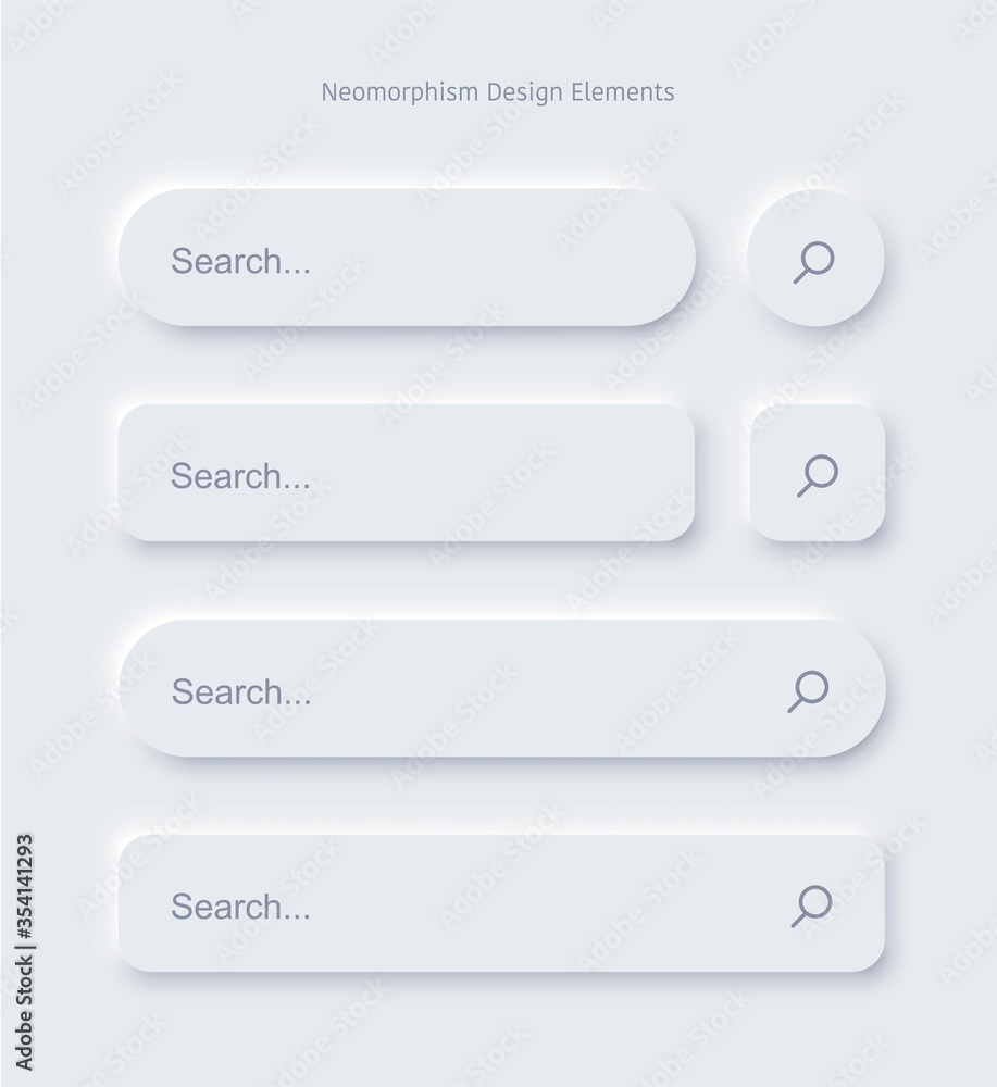 Fototapete set of search bar form templates of neomorphic interface