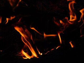 Fototapeta na wymiar fire on a black background