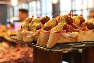Pintxos Tapas Spanish Traditional Food (Bilbao España) Pintxos Tapas Comida tradicional Española