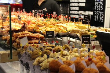 Pintxos Tapas Traditional Spanish Food (Bilbao, Spain)/ Pintxos Tapas tradicionales España (Bilbao, España)