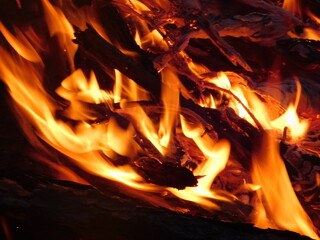 fire in the fireplace
