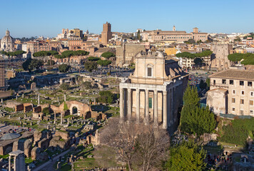 Fototapeta na wymiar Ruins of Roman forum, Rome, Italy