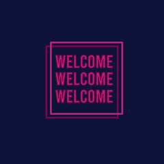 Welcome. Lettering for banner, poster and sticker concept with text Welcomei.Calligraphic simple logo. Vector Illustration