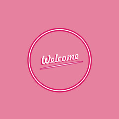 Welcome. Lettering for banner, poster and sticker concept with text Welcomei.Calligraphic simple logo. Vector Illustration