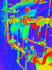 Fototapeta na wymiar Thermal insulation control - thermal imaging.