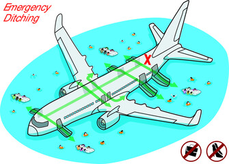 plane emergency exit map for passenger