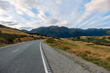 Fototapeta na wymiar Highway 6 near Wanaka, South Island, New Zealand