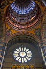 Dome ceiling of Basilica of St. Nicholas, designed based on Neo-Baroque and neo-Renaissance styles, Amsterdan, Netherlands