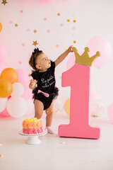 Smash cake for girl first birthday