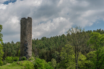 Fototapeta na wymiar Neuberg ruin of castle in Podhradi village in west Bohemia