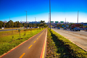 Fototapeta premium A beautiful view of EPTG street at Brasilia, Brazil.