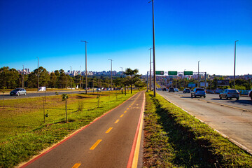 Fototapeta na wymiar A beautiful view of EPTG street at Brasilia, Brazil.