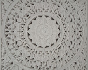 Stucco moulding, samples of a stucco moulding from plaster, rosette and mandala