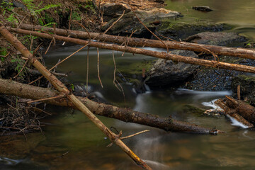 Bily Halstrov creek in west Bohemia in spring sunny fresh day