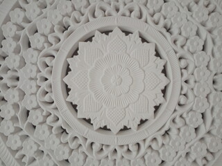 White Stucco moulding, samples of a stucco moulding from plaster 
