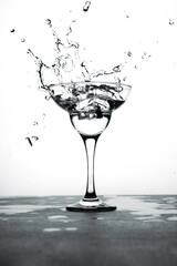 water splash in cocktail glass