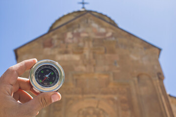 Naklejka premium Armenian Church and Compass