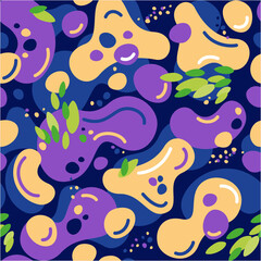 Fototapeta na wymiar Colorful fluid colorful fun bubbles background. Seamless vector pattern.