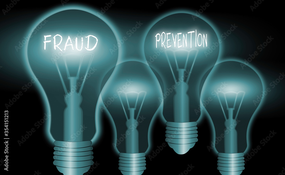 Poster writing note showing fraud prevention. business concept for to secure the enterprise and its process