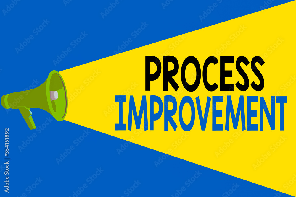 Poster word writing text process improvement. business photo showcasing task of identifying upon existing b