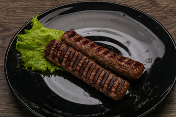 Two Grilled kebeb beef sausages
