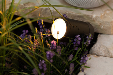 Ambient lighting on terrace and garden with rgb spots