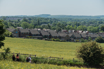 Country view from the Sandal Castle hill, Wakefield, United Kingdom. 