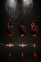 wine splash in slowe motion