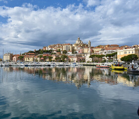 Fototapeta premium Port Maurizio with reflections of light and shadow