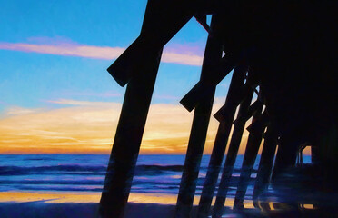 Digital Art Sunrise in Myrtle Beach South Carolina