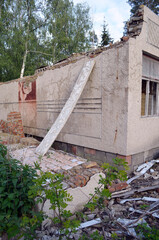 Ghost town in Eastern Europe.Former Soviet kids camp.Ukraine gets rid of the consequences of communism. Ruins. Kiev Region,Ukraine