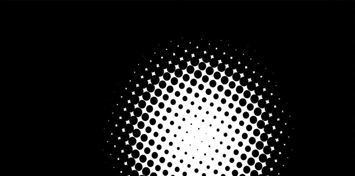 Vector circle background with black abstract random dots