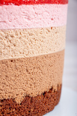 Homemade Three Chocolate Strawberry Cake