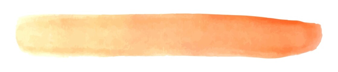 Vector watercolor background orange color smear, stock illustration for design and decor, white background, banner, template, poster, card