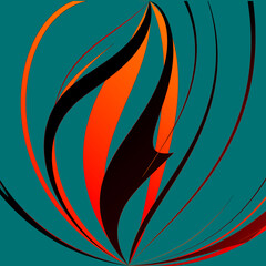 Abstract three-dimensional geometric background. twisted lines in motion. the drawing of the graphics parts
