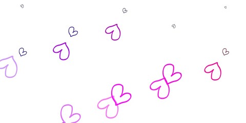 Light Purple, Pink vector texture with lovely hearts.