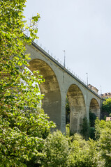 Fribourg, Freiburg, Zähringerbrücke, Brücke, Saane, Sarine, Fluss, Altstadt, Altstadthäuser, Stadt, Stadtspaziergang, Sommer, Schweiz