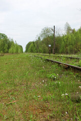 small station on abandoned railway in Russia