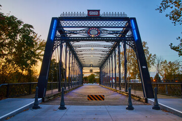 Wells Street Bridge at Night Promenade Park Fort Wayne Indiana